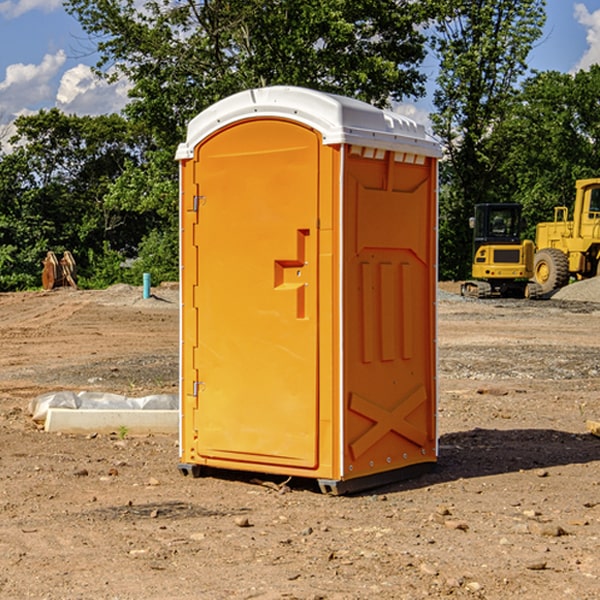 how often are the portable restrooms cleaned and serviced during a rental period in Clayton